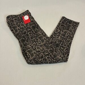 Spanx Jean-Ish Cropped Legging Jeans Snakeskin Medium Mob Wife Edgy Chic Glam